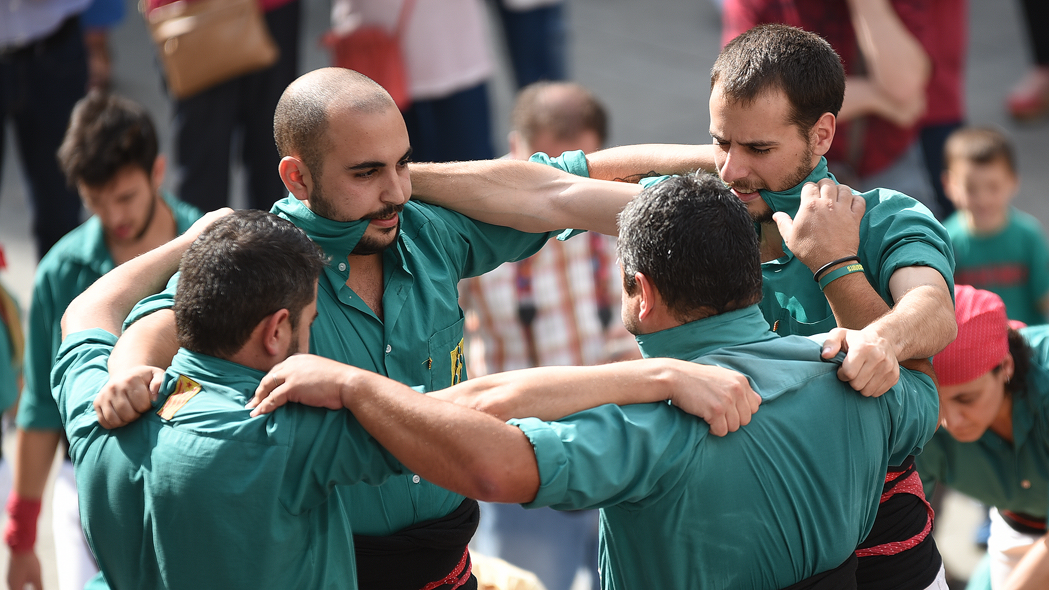 Mario Sánchez, nou president dels Castellers de Sabadell durant una diada | Foto: Roger Benet