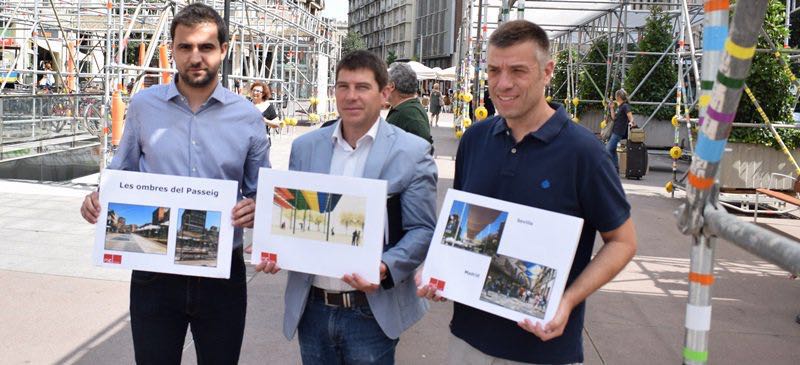 Josep Ayuso, Pol Gibert i Cristian Sánchez en la roda de premsa d'aquest matí