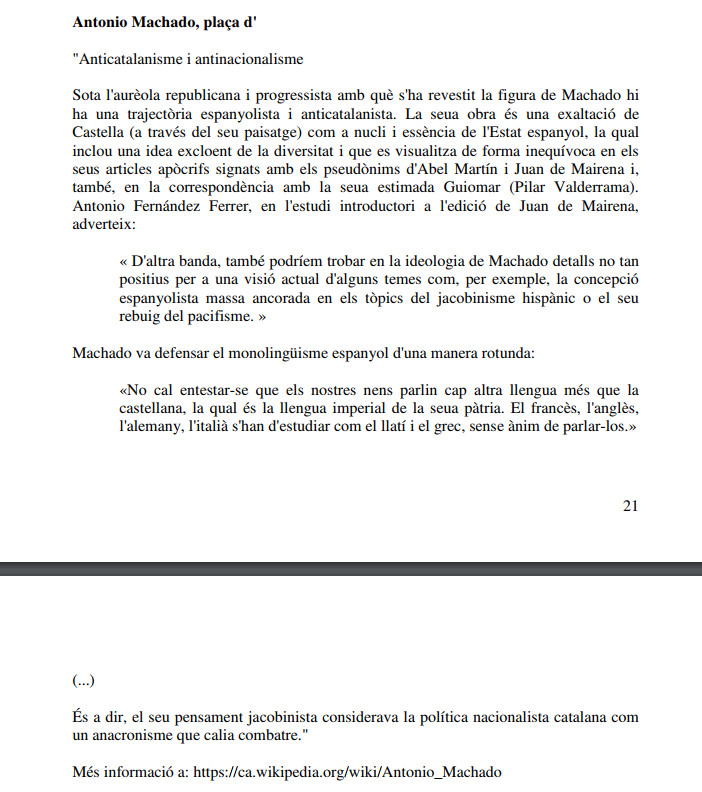 Fragment de l'article sobre Antonio Machado