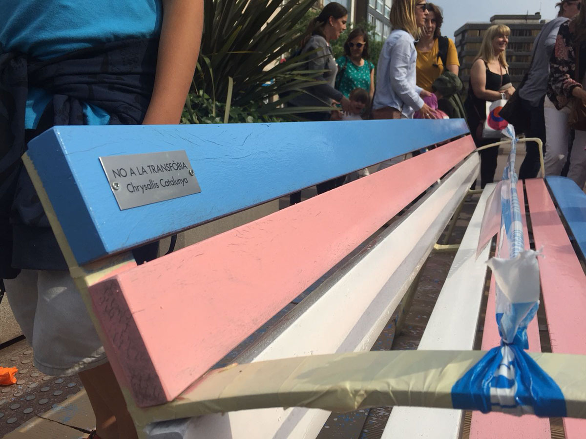 Banc amb la bandera trans | Aleix Graell