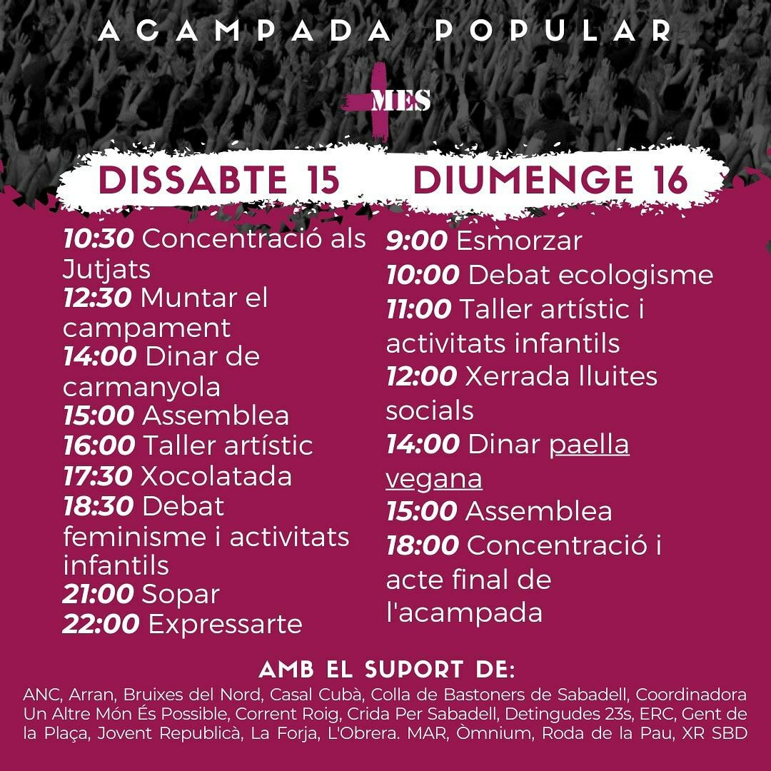Horari de l'acampada popular