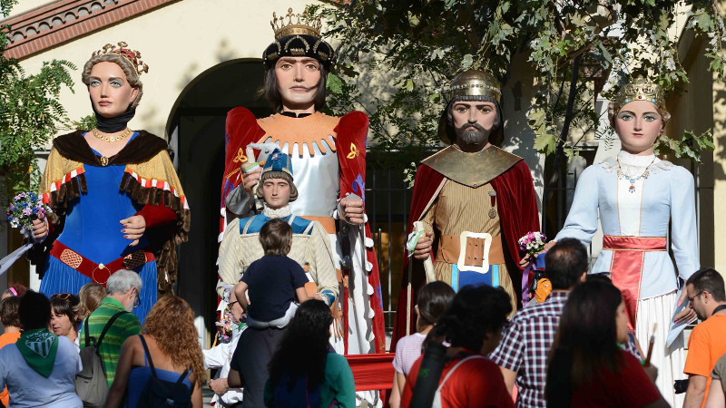 Imatge dels gegants que han participat a la cercavila d'aquesta tarda