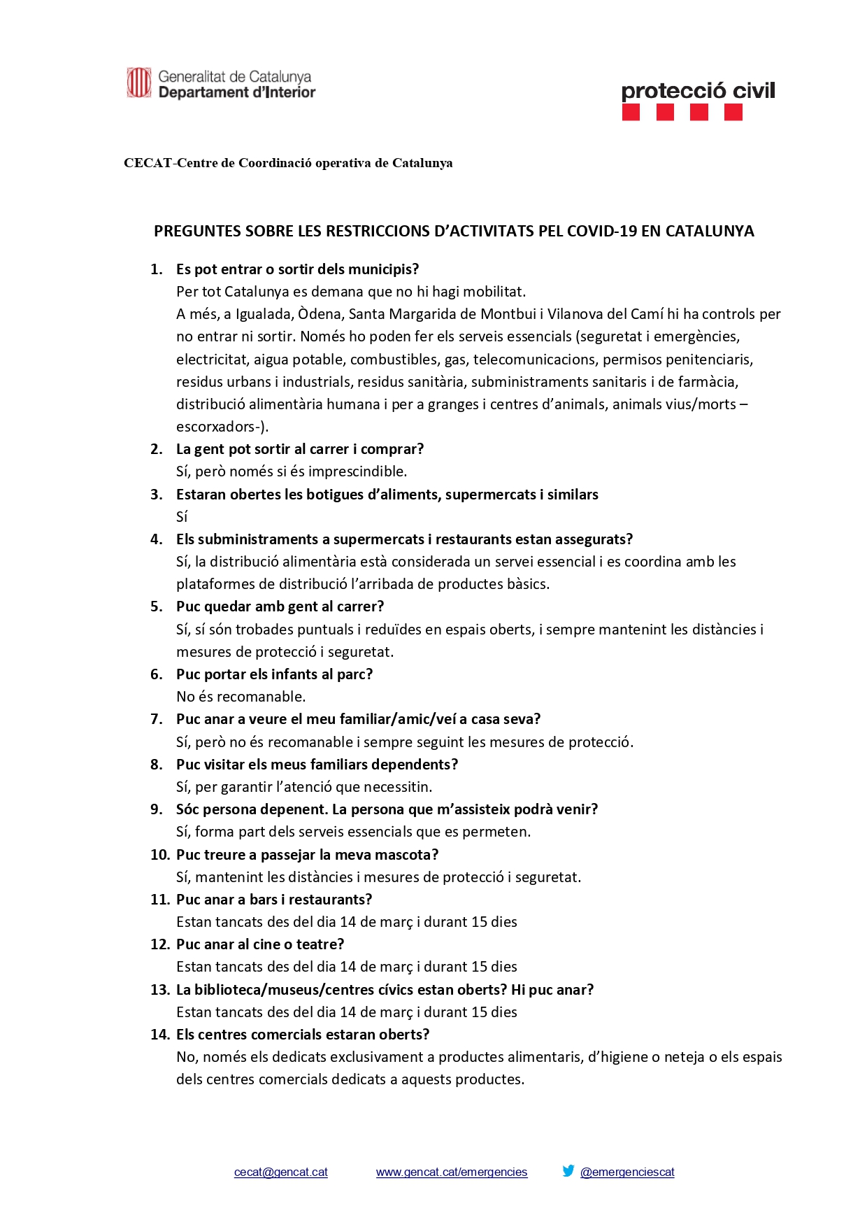 Mesures Generalitat