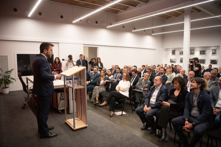 Pere Aragonès a la inauguració de la seu