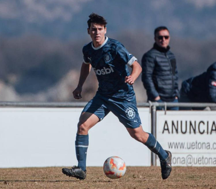 Domènech, en un partit amb el filial gironí