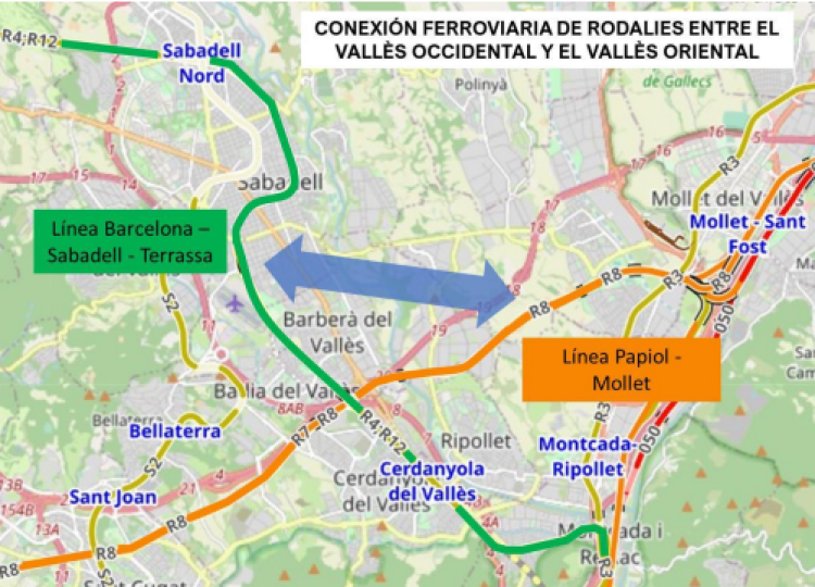 Mapa de la connexió entre l'R4 i l'R8 