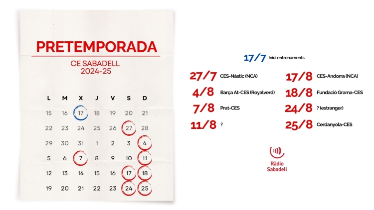 Calendari Pretemporada