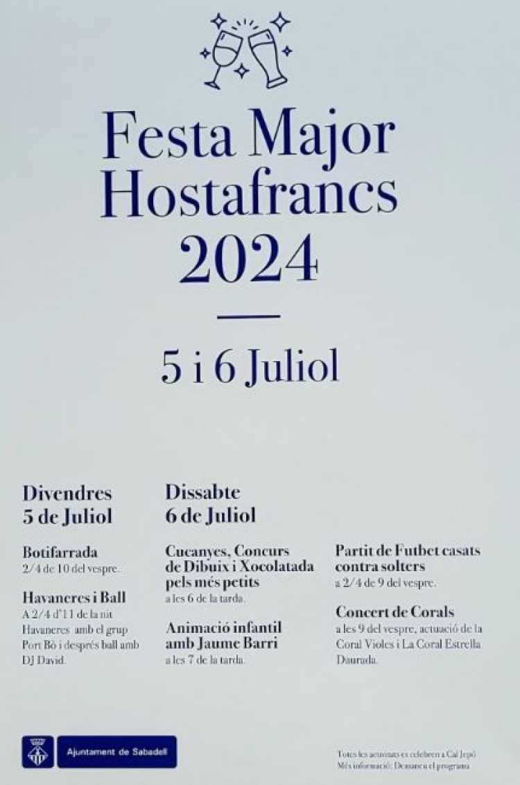 El programa de Festa Major d'Hostafrancs